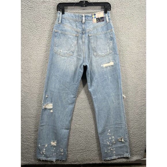 New Free People With The Band Relaxed Jeans LA Blue - Picture 7 of 12